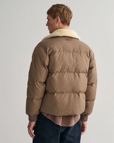 GANT Padded Flannel Puffer Jacket - Brown