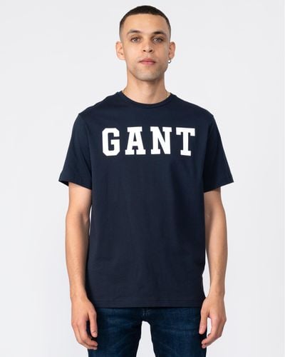 GANT Large Logo Short Sleeve - Blue