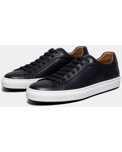 BOSS Mirage Tennis-style Leather Sneakers With Tonal Branding Nos - Blue