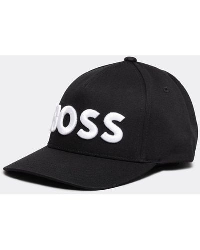 BOSS Sevile 6 Cotton-twill Five Panel Cap With Embroidered Logo - Black