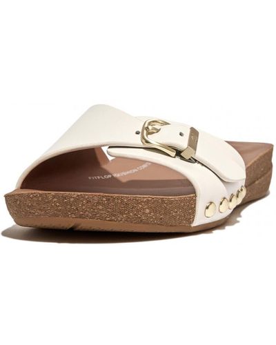 Fitflop Iqushion Adjustable Buckle Leather Slides - Brown