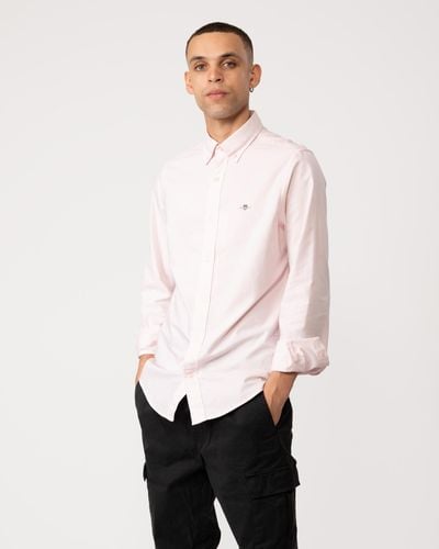 GANT Slim Fit Long Sleeve Oxford Shirt - Pink