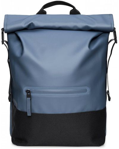 Rains Unisex Trail Rolltop Backpack - Blue