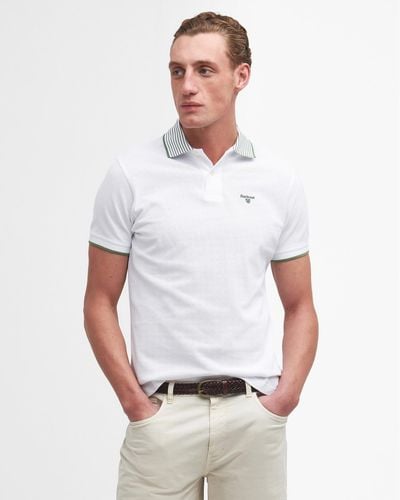 Barbour Denwick Tailored Polo Shirt - White