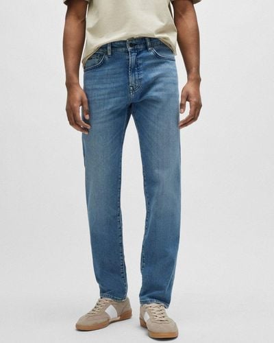 BOSS Re Maine Regular Fit Jeans In Blue Comfort-stretch Denim Nos