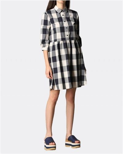 Woolrich Collared Check Dress - Blue
