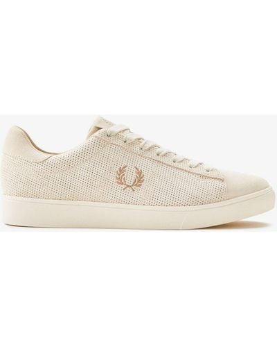 Fred Perry Spencer Perforated Suede Sneakers - White