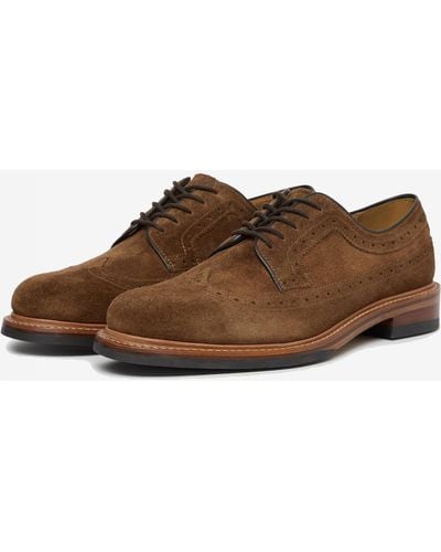Oliver Sweeney Painswick Suede Derby Brogues - Brown