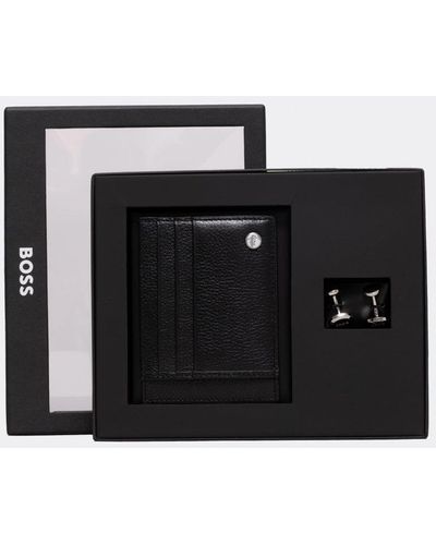BOSS Cufflink & Card Case Gift Set - Black