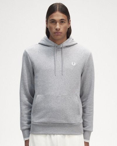 Fred Perry Tipped Hooded Sweatshirt - Gray