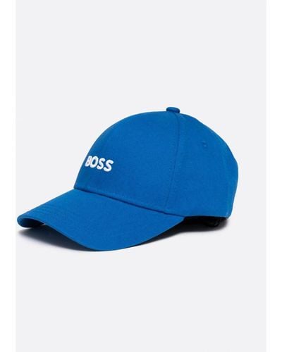 BOSS Zed Cotton-twill Six-panel Cap With Embroidered Logo - Blue