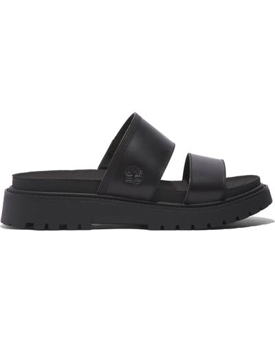Timberland Clairemont Way Leather Sliders - Black