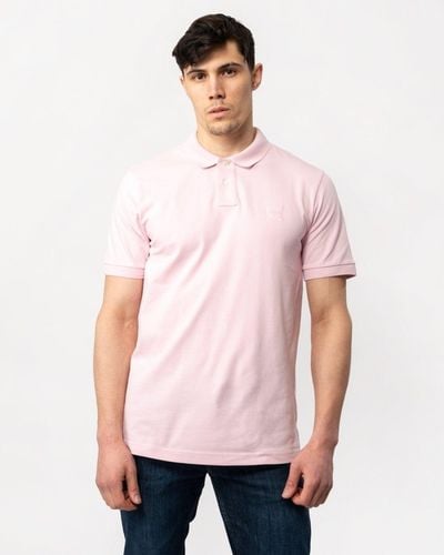 BOSS Passenger Stretch-cotton Slim-fit Polo Shirt With Logo Patch - Pink