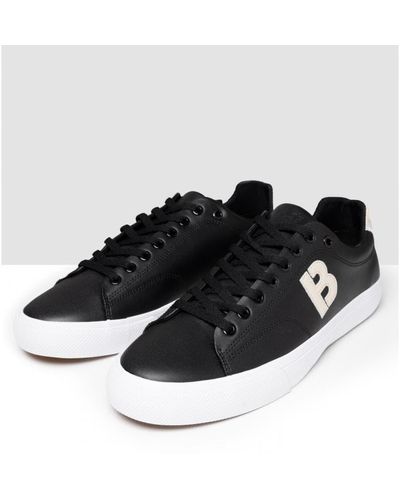 BOSS Aiden B Monogram Logo Tennis Sneakers - Black