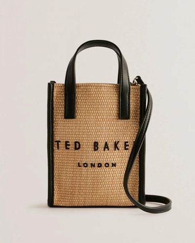 Ted Baker Paulii Faux Raffia Mini Icon Bag - Natural