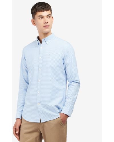Barbour Gingham Oxtown Long Sleeve Tailored Shirt - Blue