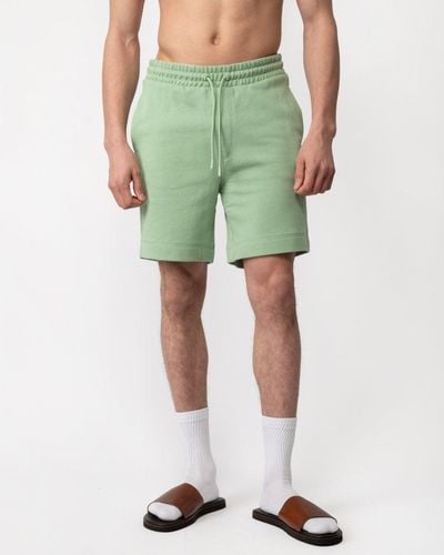 BOSS Sewalk Cotton-terry Shorts With Logo Badge - Green