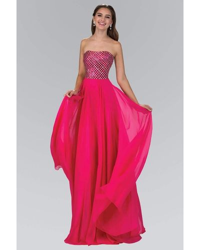 Pleated Bodice Long Chiffon Evening Dress with Ruffle Sleeves  EverPretty  US