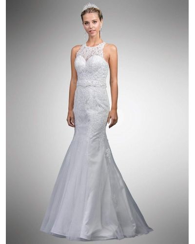 Two Piece Halter Mermaid Gown 5907