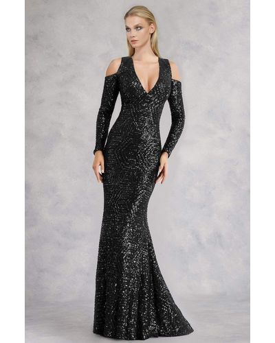 8524 Black Sequins Mermaid Dress