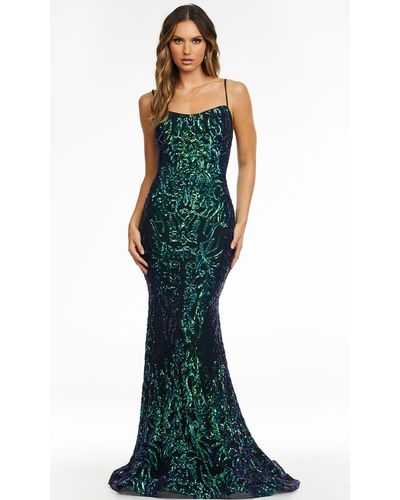 ASHLEYlauren - Strapless Gown with Sequin Motif