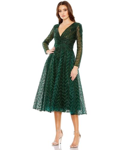 Mac Duggal 20399 Beaded Embroidered Cocktail Dress - Green