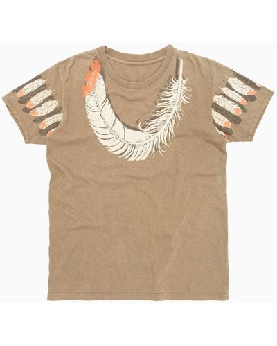 Kapital Feather Print T-shirt - Natural