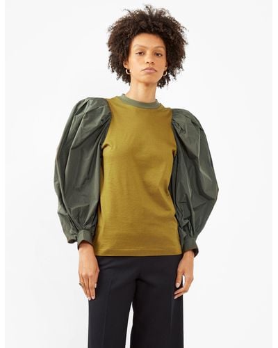 人気商品】 セール✨【TOGA】Silket jersey sleeves gathered Tシャツ