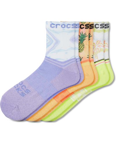 Crocs™ | unisex | socks adult quarter retro resort 3 pack | schuhe | weiß | s - Blau