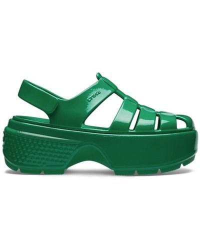 Crocs™ Stomp Fisherman High Shine Sandal - Green