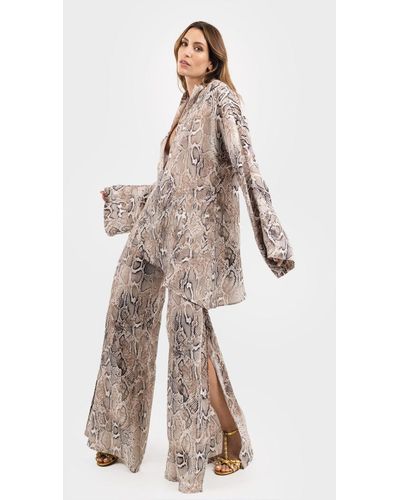 niLuu Hera Cleo Flared Pants - Natural