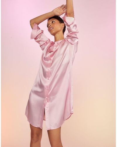 Silk Shirt Dress - Cream - Ladies