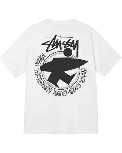 Stussy Beach Roots T-shirt Natural In Cotton - White