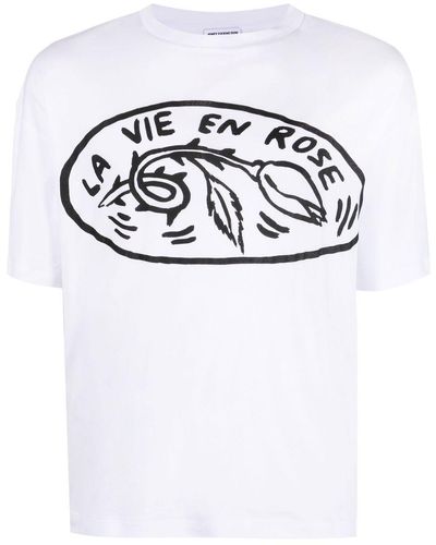 Honey Fucking Dijon La Vie En Rose T-shirt White In Cotton