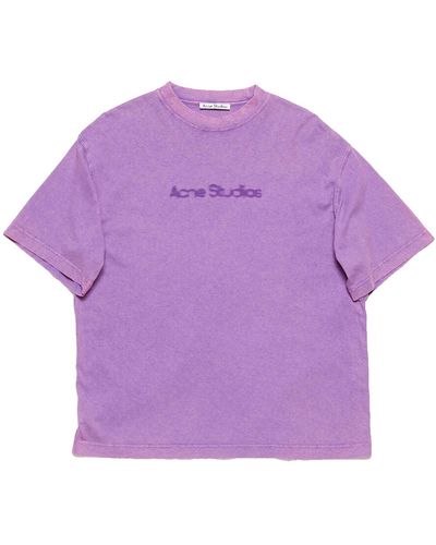 Acne Studios Logo T-shirt Violet In Cotton - Purple