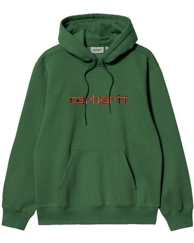 Carhartt Hooded Sweatshirt Green In Cotton