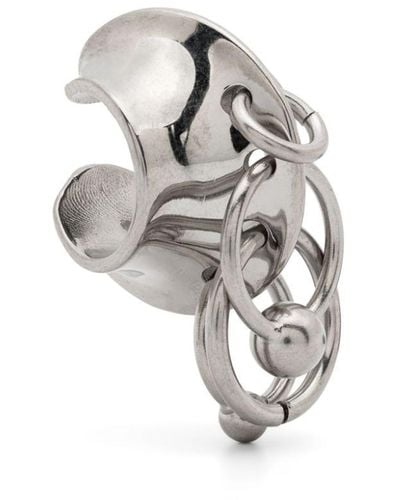 Jean Paul Gaultier Brass Multiple Ring Earcuff Silver Plated In Brass - Metallic