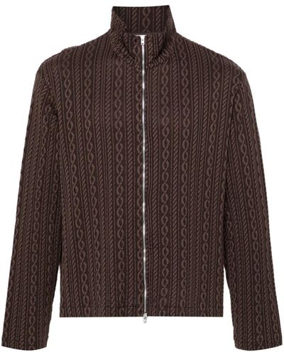 Our Legacy Shrunken Cable-knit Cardigan - Brown