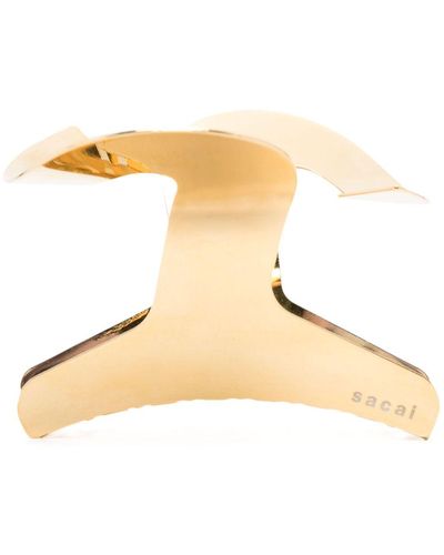 Sacai S-shaped Hair Clip Gold-color In Metallo - Natural