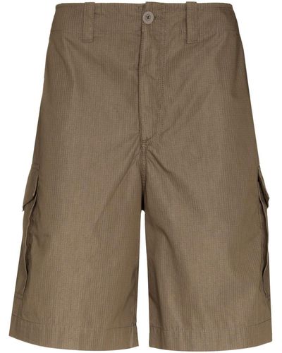 Our Legacy Fine-check Cargo Shorts - Natural