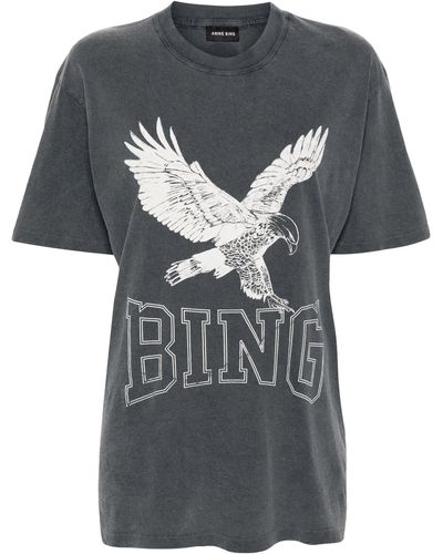Anine Bing Lili Retro Eagle T- Shirt Black In Cotton