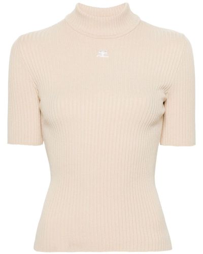 Courreges Reedition Knit Sand In Viscose - Natural