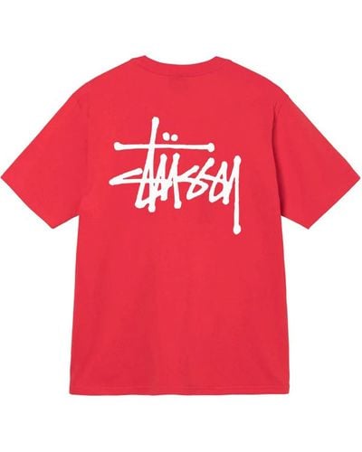 Stussy Basic T-shirt Red In Cotton