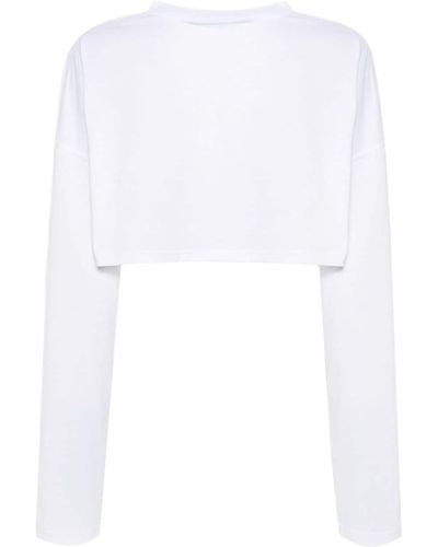 Y. Project Scrunched Crop Top White In Cotton