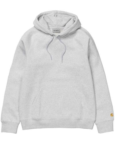 Carhartt Hooded Chase Sweat Men Grey In Cotton