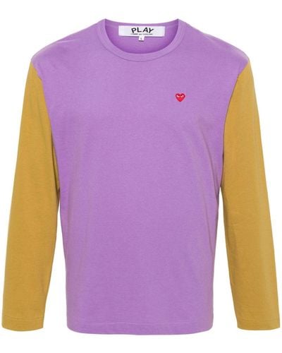 COMME DES GARÇONS PLAY Small Red Emblem T-shirt Multi In Cotton - Purple