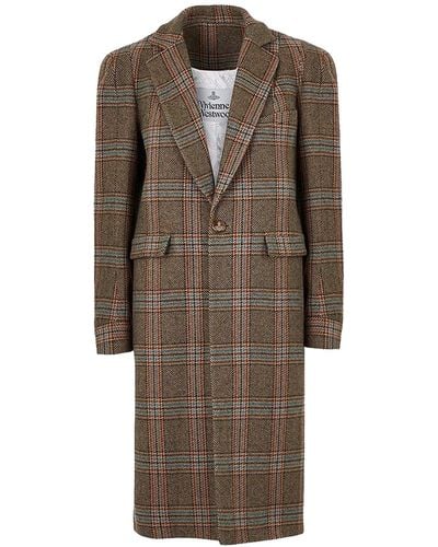 Vivienne Westwood Alien Teddy Coat Brown In Wool