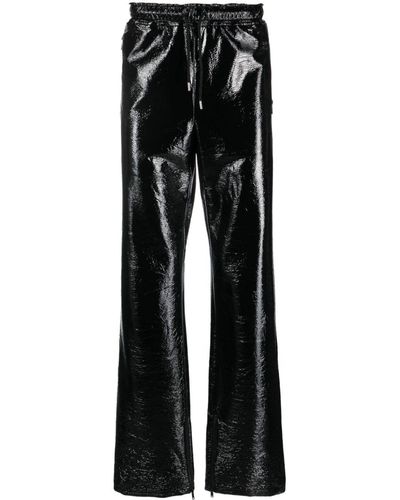 Courreges Black Vinyl Trousers in Gray for Men | Lyst