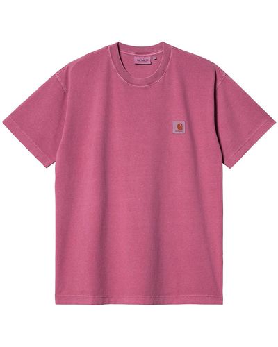 Carhartt Nelson T-shirt Men Magenta In Cotton - Pink