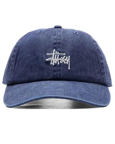 Stussy Washed Stock Cap Navy In Cotton - Blue